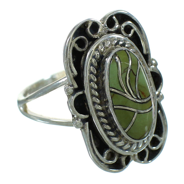 Sterling Silver And Turquoise Southwestern Jewelry Ring Size 6-3/4 YX69707