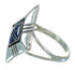 Silver Lapis Inlay Southwestern Ring Size 8-3/4 AX73709