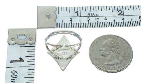 Silver Lapis Inlay Southwest Ring Size 8-1/2 AX73706