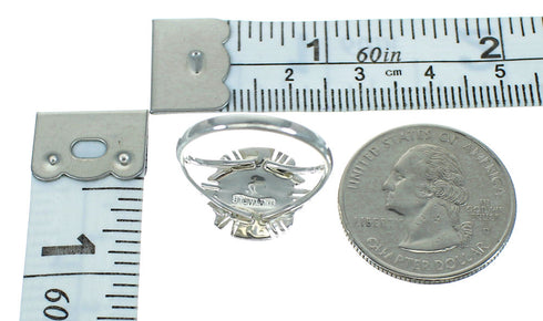 Sterling Silver Southwestern Lapis Inlay Jewelry Ring Size 5-1/2 AX73743