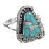 Turquoise Opal Sterling Silver Southwest Flower Ring Size 6-1/2 YX83157