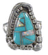 Turquoise Opal Authentic Sterling Silver Southwestern Flower Ring Size 5-1/2 YX83197