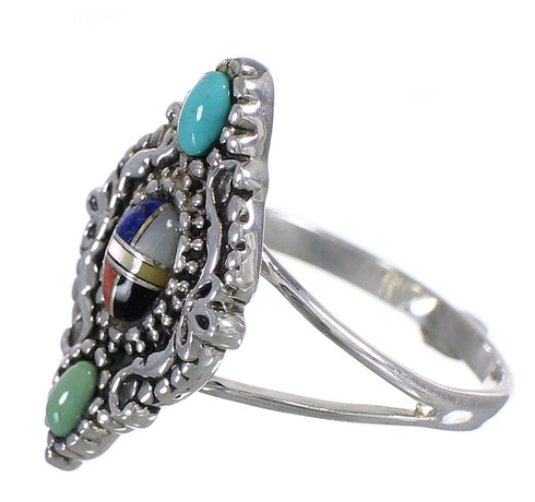 Sterling Silver And Multicolor Southwest Ring Size 5-3/4 WX70964