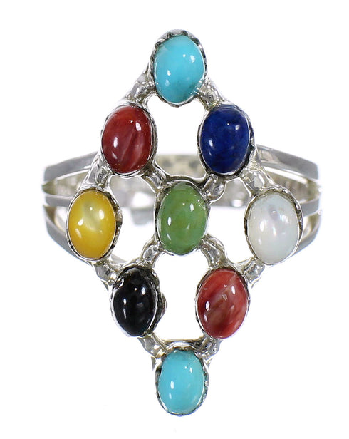 Multicolor Genuine Sterling Silver Southwestern Ring Size 4-1/2 WX70986
