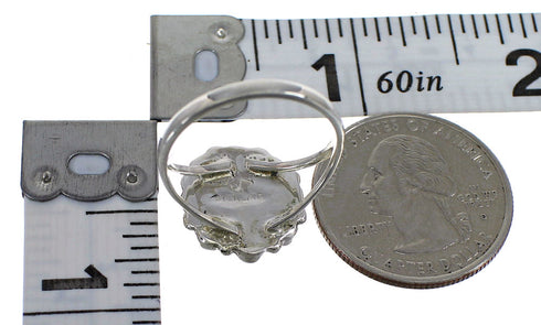 Multicolor Sterling Silver Southwestern Jewlery Ring Size 7-1/2 WX71079