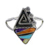 Southwest Sterling Silver Water Wave Multicolor Ring Size 8-1/2 WX74978