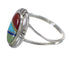 Southwest Genuine Sterling Silver Multicolor Ring Size 6-3/4 WX75076