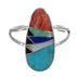 Multicolor Inlay And Sterling Silver Southwest Ring Size 7-1/4 WX75086