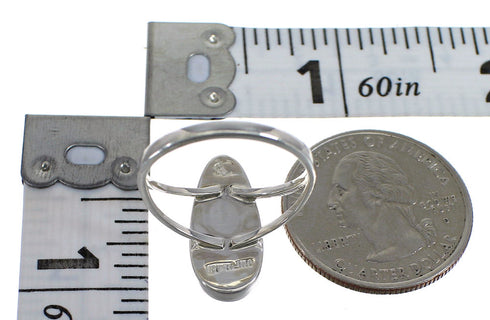 Multicolor Inlay And Sterling Silver Southwest Ring Size 7-1/4 WX75086