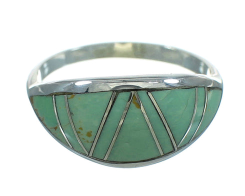 Turquoise Silver Jewelry Southwest Ring Size 6-1/2 AX80840