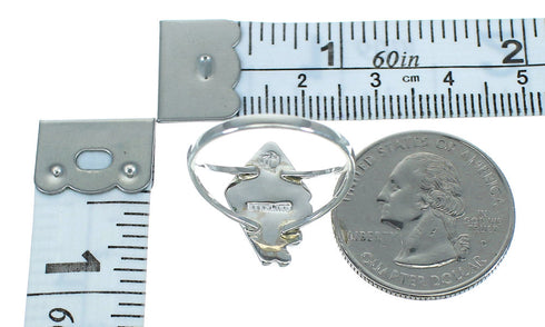 Water Wave Silver Southwest Lapis Opal Ring Size 4-1/2 QX82713