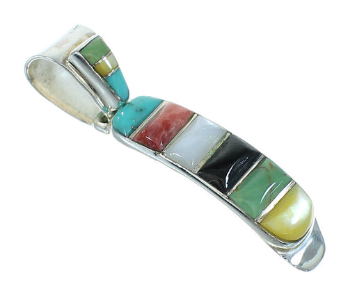 Genuine Sterling Silver Multicolor Southwest Pendant YX67443