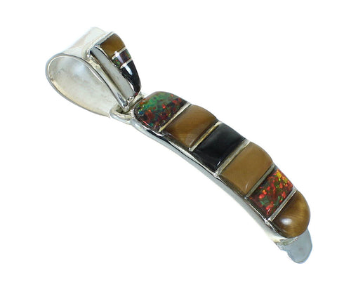 Genuine Sterling Silver Multicolor Southwestern Pendant YX67447