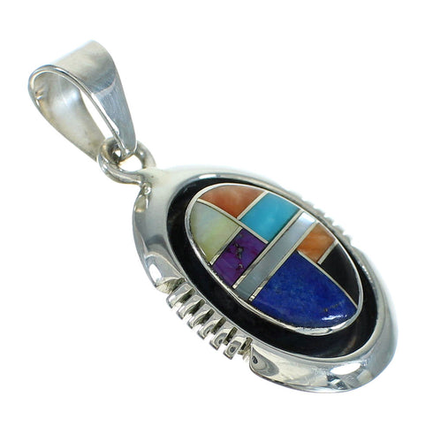 Authentic Sterling Silver Multicolor Southwest Pendant YX67452