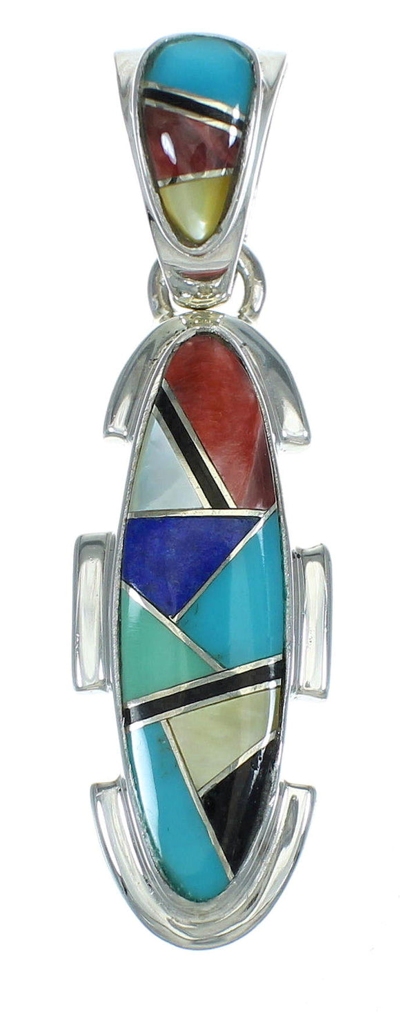 Authentic Sterling Silver Multicolor Southwest Pendant YX67460
