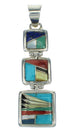 Multicolor Inlay And Genuine Sterling Silver Southwest Pendant YX67482