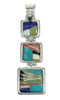Multicolor Inlay And Sterling Silver Southwestern Pendant YX67485