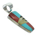 Genuine Sterling Silver And Multicolor Inlay Southwestern Slide Pendant YX67499