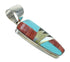 Authentic Sterling Silver And Multicolor Inlay Southwestern Slide Pendant YX67500