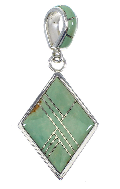 Genuine Sterling Silver Southwestern Turquoise Pendant QX78918