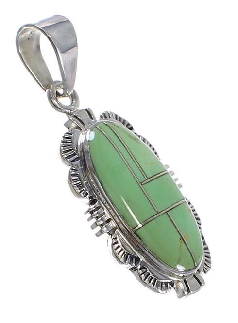 Southwest Authentic Sterling Silver Turquoise Pendant QX78932
