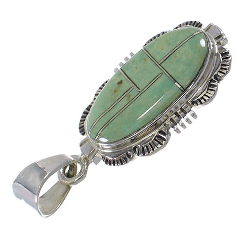 Turquoise Silver Southwestern Pendant QX78944