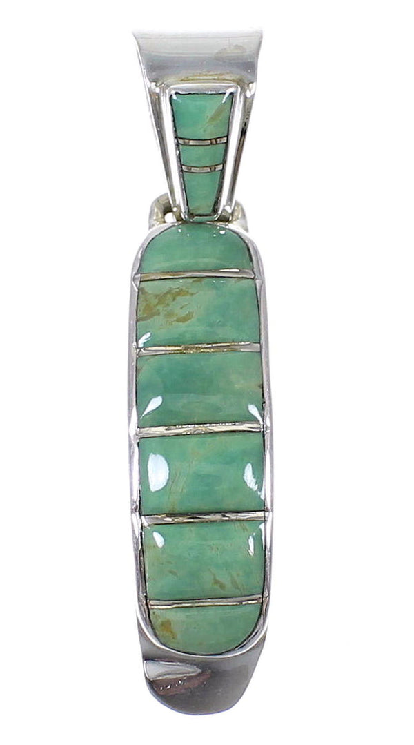 Turquoise Genuine Sterling Silver Southwest Pendant QX78957