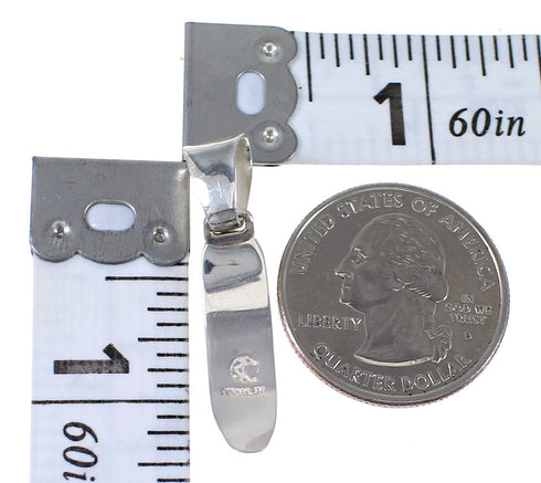 Turquoise Genuine Sterling Silver Southwestern Pendant QX78958