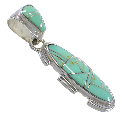 Turquoise Southwest Sterling Silver Pendant QX78982