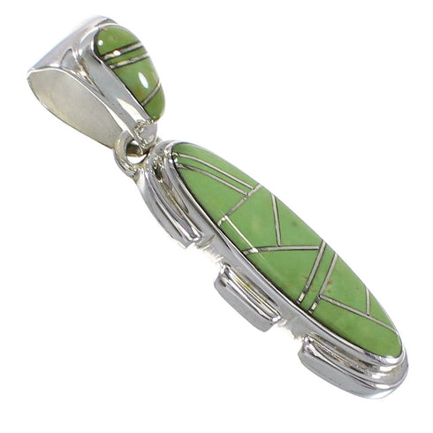 Turquoise Southwestern Sterling Silver Pendant QX78984