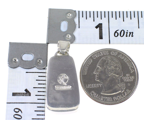 Turquoise Inlay Silver Southwest Pendant QX78999