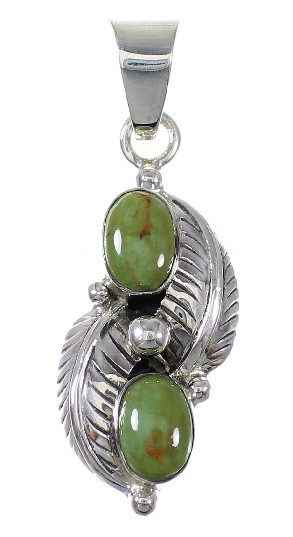 Authentic Sterling Silver Southwestern Turquoise Jewelry Pendant QX79026