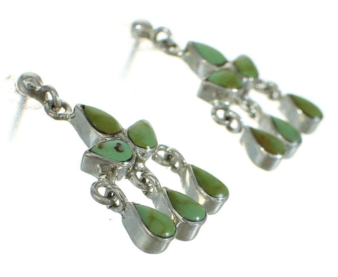 Southwestern Turquoise Sterling Silver Jewelry Post Dangle Earrings AX71520
