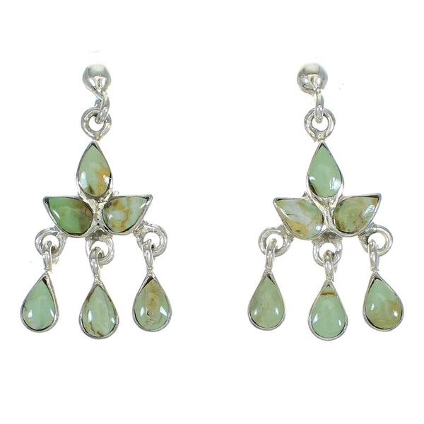 Southwest Turquoise Sterling Silver Jewelry Post Dangle Earrings AX71521