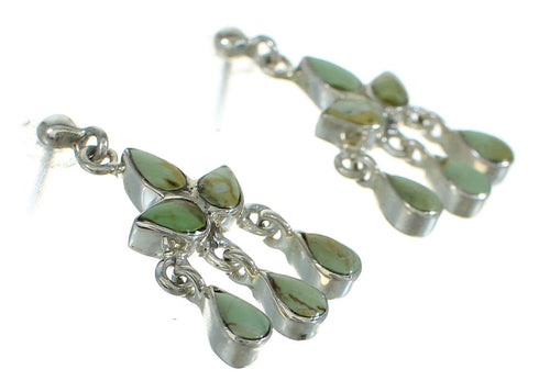 Southwest Turquoise Sterling Silver Jewelry Post Dangle Earrings AX71521
