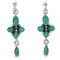Silver Turquoise Post Dangle Earrings AX71523
