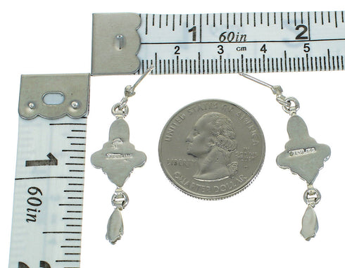 Silver Turquoise Post Dangle Earrings AX71523