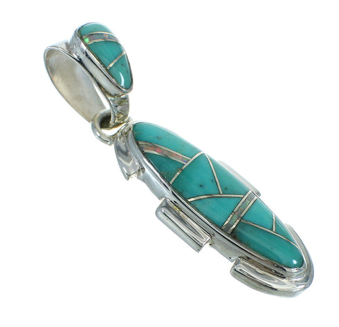 Genuine Sterling Silver Turquoise And Opal Southwest Pendant YX68210