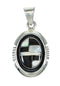 Southwest Sterling Silver Jet And Mother Of Pearl Pendant YX68229