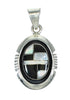 Southwest Sterling Silver Jet And Mother Of Pearl Pendant YX68229