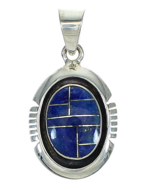 Southwest Sterling Silver And Lapis Inlay Slide Pendant YX68278