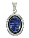 Southwest Sterling Silver And Lapis Inlay Slide Pendant YX68278