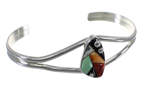 Whiterock Multicolor Authentic Sterling Silver Cuff Bracelet RX70376