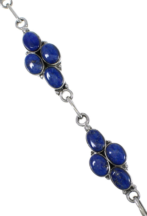 Lapis Authentic Sterling Silver Southwestern Link Bracelet RX70241