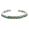 Native American Village Design Multicolor Authentic Sterling Silver Link Bracelet RX68405