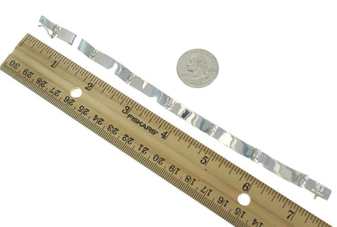 Native American Village Design Multicolor Authentic Sterling Silver Link Bracelet RX68405