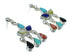 Sterling Silver Multicolor Southwest Post Dangle Earrings YX71329
