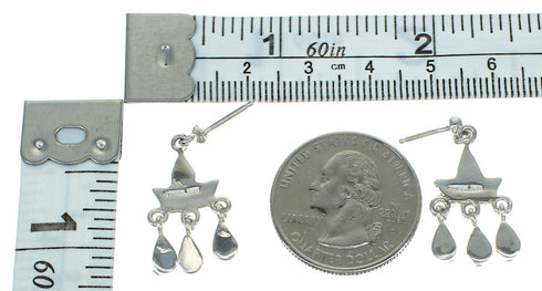 Silver Multicolor Southwest Post Dangle Earrings YX71487