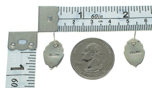 Multicolor Sterling Silver Native American Village Design Southwestern Post Earrings YX71382