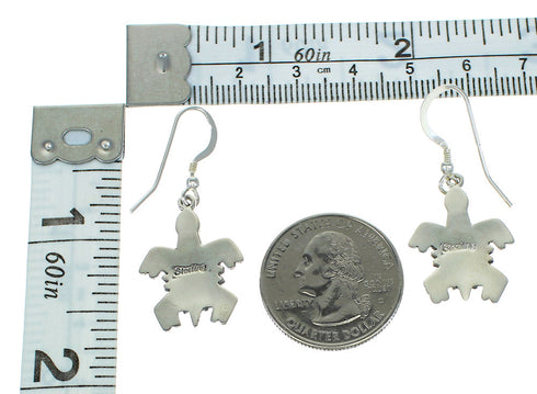 Native American Village Design Multicolor Silver Turtle Hook Dangle Earrings YX71415